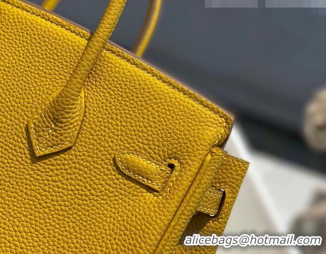 Low Cost Hermes Birkin 25cm Bag in Togo Calfskin H25 Jaune Amber Yellow/Gold