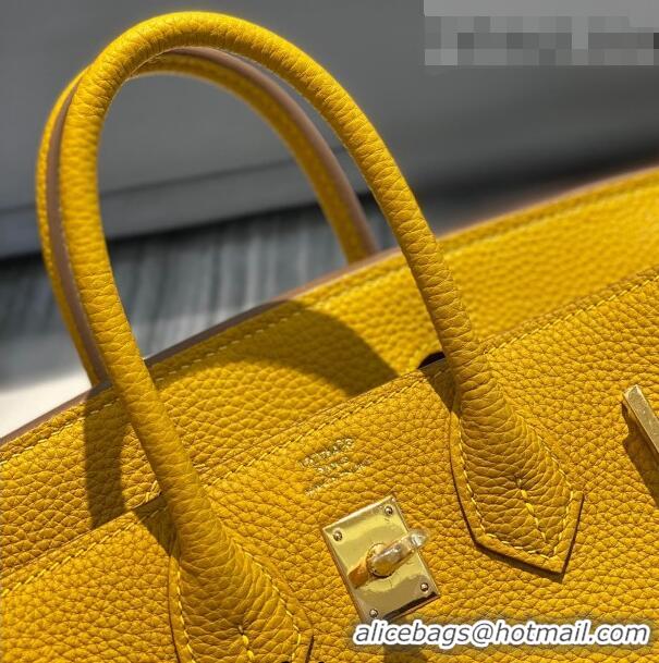 Low Cost Hermes Birkin 25cm Bag in Togo Calfskin H25 Jaune Amber Yellow/Gold