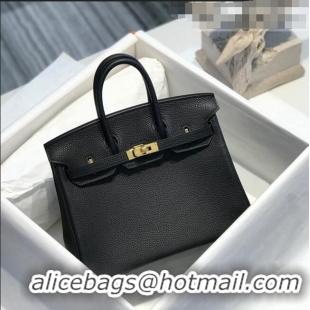 Top Quality Hermes Birkin 25cm Bag in Togo Calfskin H25 Black/Gold