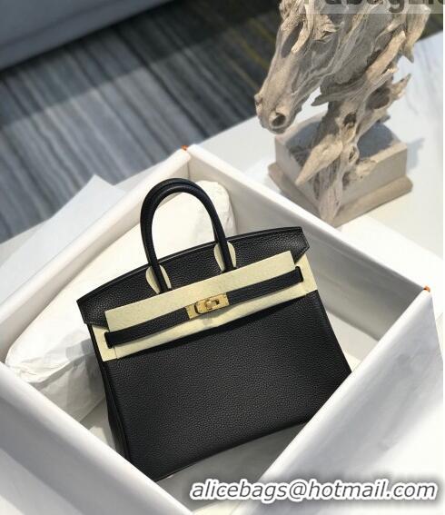 Top Quality Hermes Birkin 25cm Bag in Togo Calfskin H25 Black/Gold