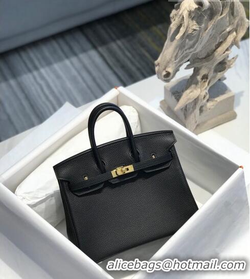 Top Quality Hermes Birkin 25cm Bag in Togo Calfskin H25 Black/Gold