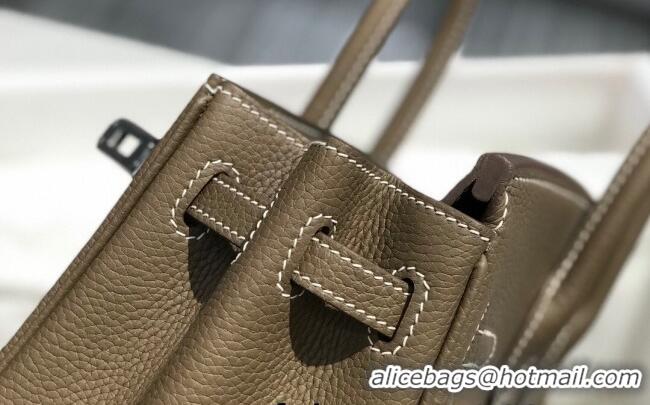 Grade Quality Hermes Birkin 25cm Bag in Togo Calfskin JEtoupe H25 Elephant Grey/Silver