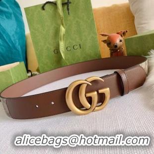 Top Quality Gucci GG Belt 30mm with Double G Buckle 625840 Brown