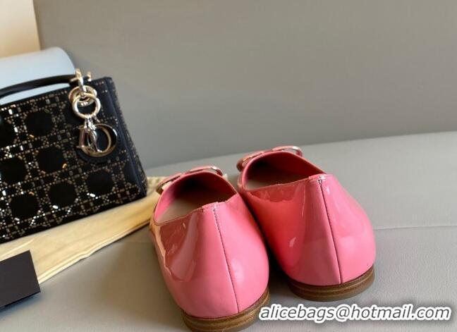 Good Looking Valentino VLogo Patent Leather Ballerinas Flat Pink 042655