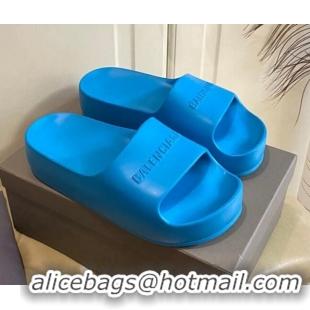 Best Grade Balenciaga Rubber Chunky Slide Sandal Blue 042690