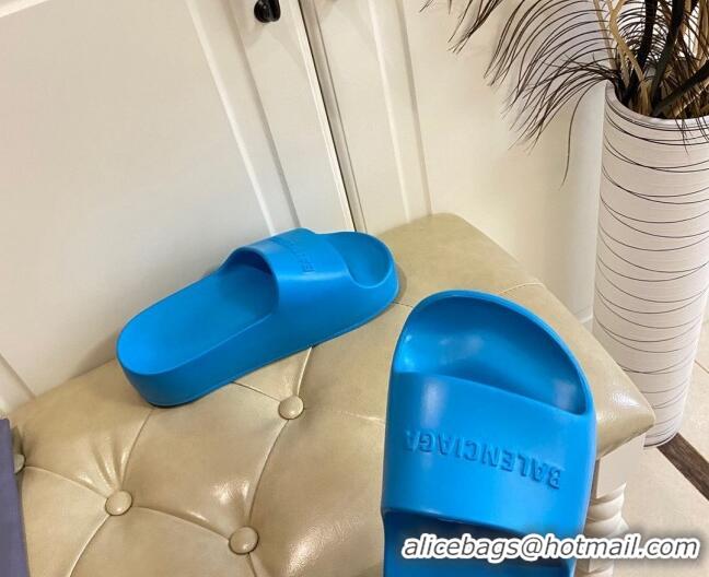 Best Grade Balenciaga Rubber Chunky Slide Sandal Blue 042690