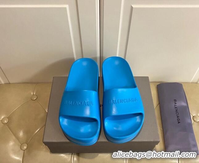 Best Grade Balenciaga Rubber Chunky Slide Sandal Blue 042690