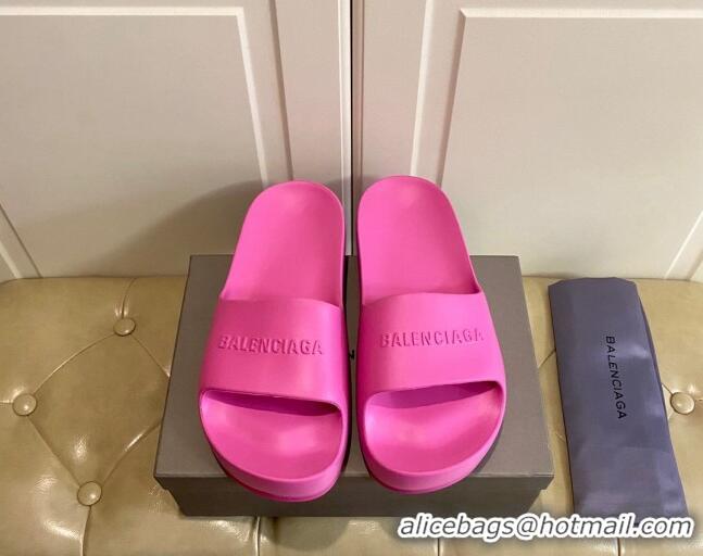 Luxurious Balenciaga Rubber Chunky Slide Sandal Pink 042691