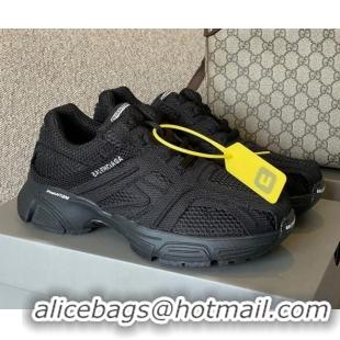 Top Design Balenciaga Phantom Trainers Sneakers in Black Monocolor Fabric and Mesh 042692