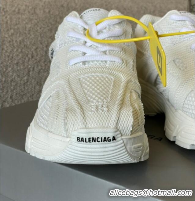 Classic Hot Balenciaga Phantom Trainers Sneakers in White Monocolor Fabric and Mesh 042693