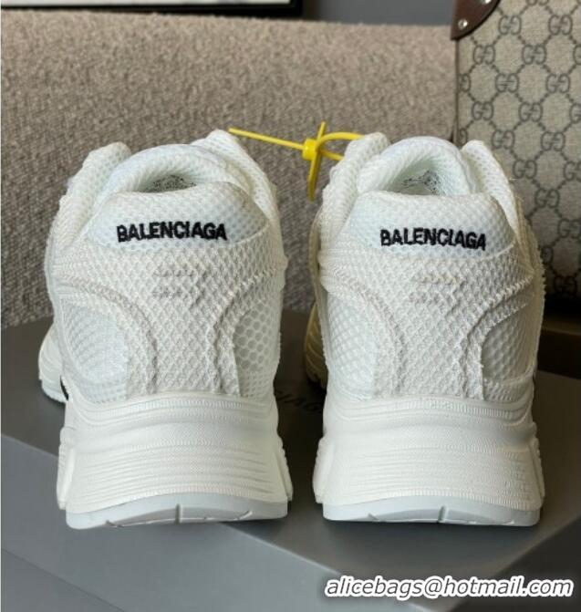 Classic Hot Balenciaga Phantom Trainers Sneakers in White Monocolor Fabric and Mesh 042693