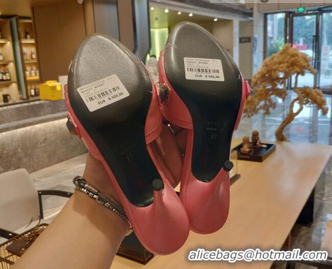 Charming Balenciaga Le Cagole Calfskin 8cm Heel Slide Sandals Pink 051901