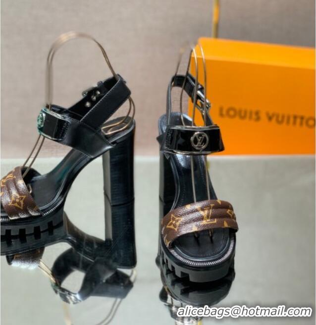 Shop Cheap Louis Vuitton Star Trail Sandal with 9.5cm Heel Black/Monogram 0517051