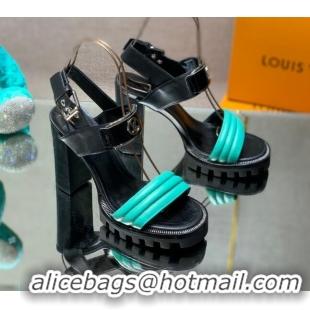 Cheap Price Louis Vuitton Star Trail Sandal with 9.5cm Heel Black/Green 0517053