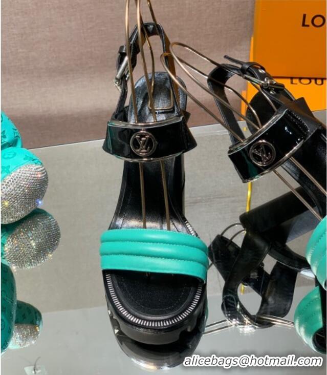 Cheap Price Louis Vuitton Star Trail Sandal with 9.5cm Heel Black/Green 0517053