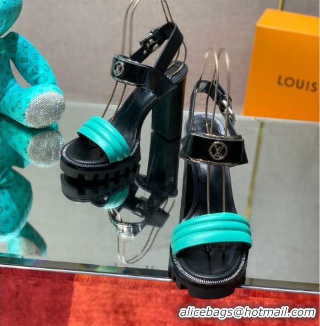 Cheap Price Louis Vuitton Star Trail Sandal with 9.5cm Heel Black/Green 0517053