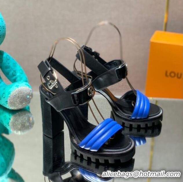 Stylish Louis Vuitton Star Trail Sandal with 9.5cm Heel Black/Blue 0517054