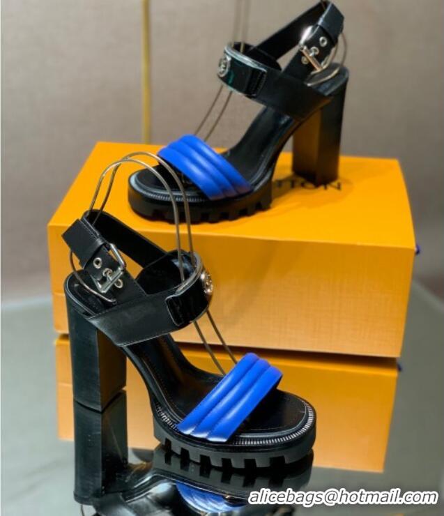 Stylish Louis Vuitton Star Trail Sandal with 9.5cm Heel Black/Blue 0517054