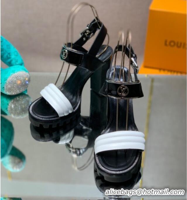 Top Grade Louis Vuitton Star Trail Sandal with 9.5cm Heel Black/White 0517054