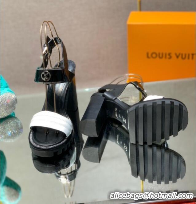 Top Grade Louis Vuitton Star Trail Sandal with 9.5cm Heel Black/White 0517054