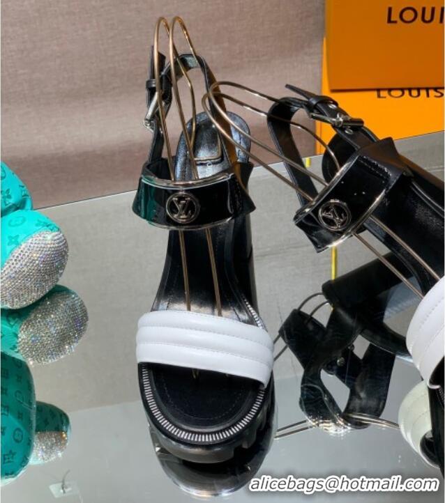 Top Grade Louis Vuitton Star Trail Sandal with 9.5cm Heel Black/White 0517054