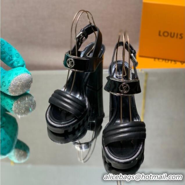 Sumptuous Louis Vuitton Star Trail Sandal with 9.5cm Heel All Black 0517056