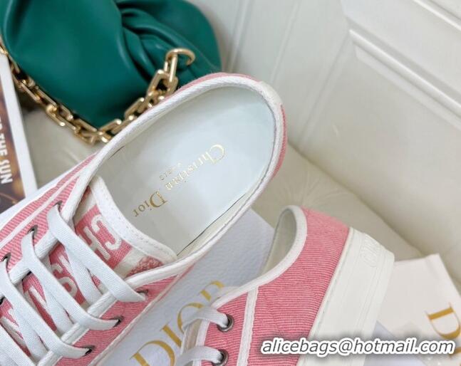 Grade Quality Dior Walk'n'Dior Sneakers in Pink Faded Cannage Denim Embroidery 0520108