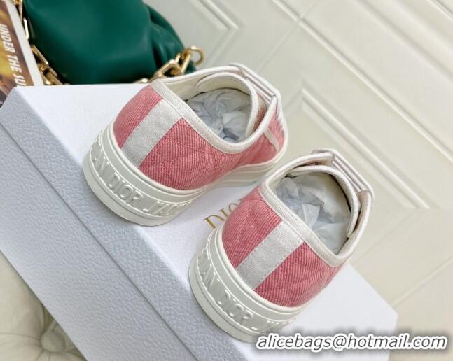 Grade Quality Dior Walk'n'Dior Sneakers in Pink Faded Cannage Denim Embroidery 0520108