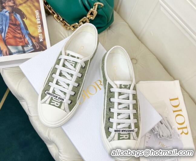 Purchase Dior Walk'n'Dior Sneakers in Green Faded Cannage Denim Embroidery 0520110