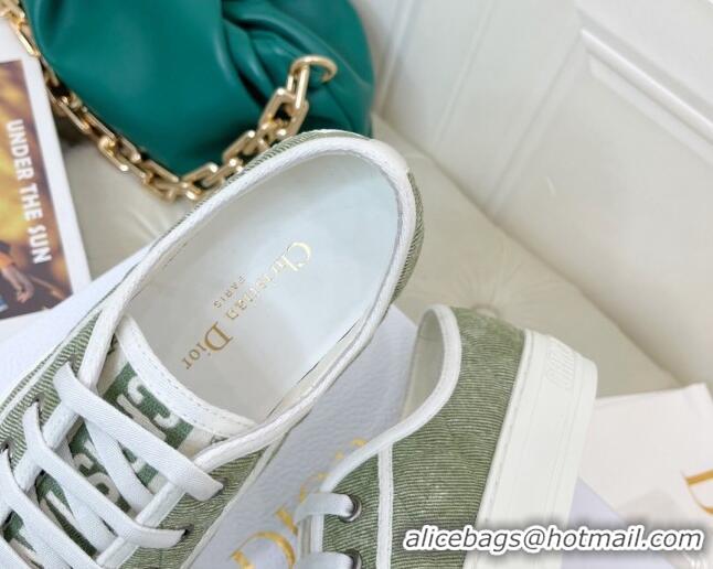 Purchase Dior Walk'n'Dior Sneakers in Green Faded Cannage Denim Embroidery 0520110