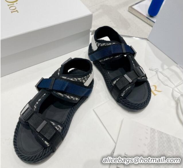 Classic Hot Dior CD Strap Sandals Black 0520113