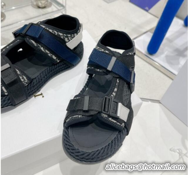 Classic Hot Dior CD Strap Sandals Black 0520113