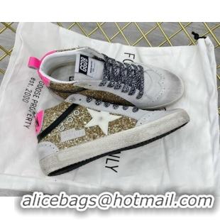 Perfect Golden Goose GGDB Glitter Mid Star Sneakers Grey/Gold 052102