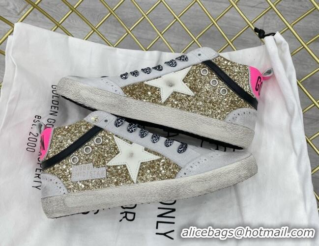 Perfect Golden Goose GGDB Glitter Mid Star Sneakers Grey/Gold 052102