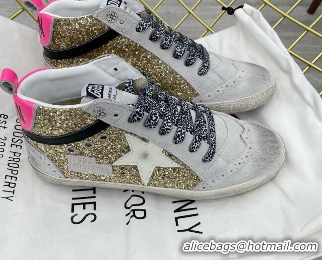 Perfect Golden Goose GGDB Glitter Mid Star Sneakers Grey/Gold 052102