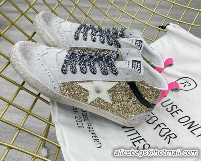 Perfect Golden Goose GGDB Glitter Mid Star Sneakers Grey/Gold 052102