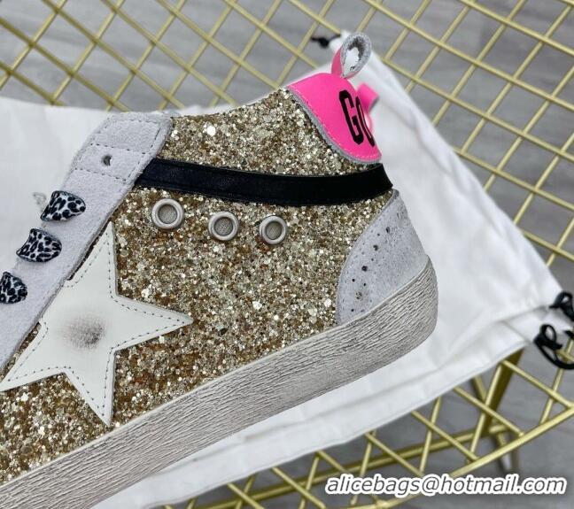 Perfect Golden Goose GGDB Glitter Mid Star Sneakers Grey/Gold 052102