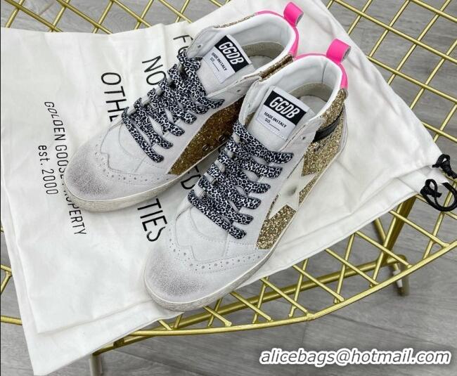 Perfect Golden Goose GGDB Glitter Mid Star Sneakers Grey/Gold 052102