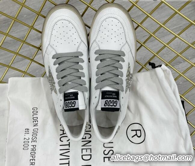 Shop Cheap Golden Goose GGDB Leather Ball Star Sneakers White/Glitter 052105