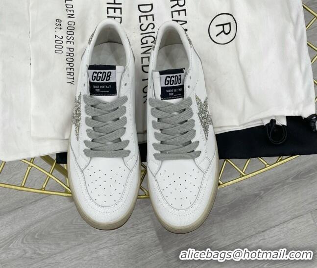 Shop Cheap Golden Goose GGDB Leather Ball Star Sneakers White/Glitter 052105