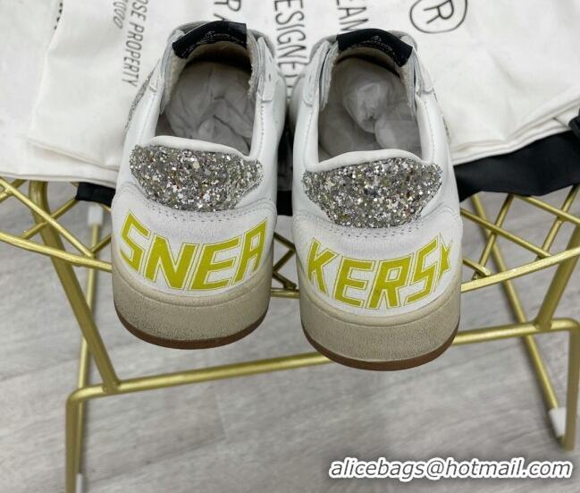 Shop Cheap Golden Goose GGDB Leather Ball Star Sneakers White/Glitter 052105