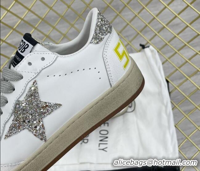 Shop Cheap Golden Goose GGDB Leather Ball Star Sneakers White/Glitter 052105