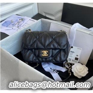 Low Price Chanel small flap Lingge bubble bag Calfskin & Gold-Tone Metal AS2232 black