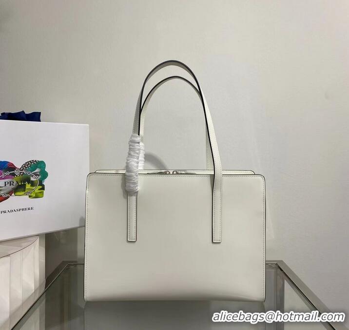 Top Grade Prada Re-Edition 1995 brushed-leather medium handbag 1BA350 white