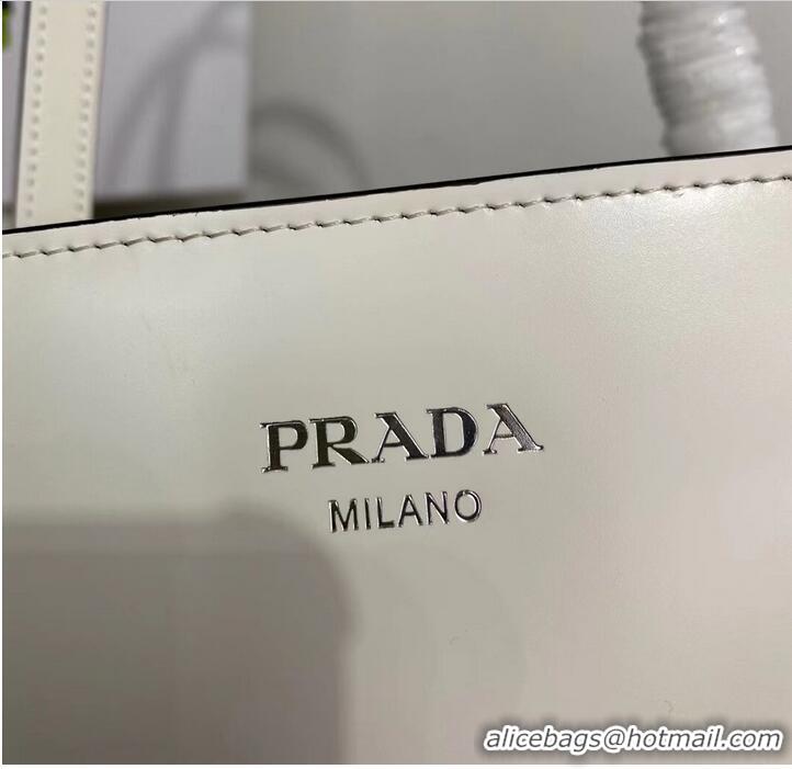 Top Grade Prada Re-Edition 1995 brushed-leather medium handbag 1BA350 white