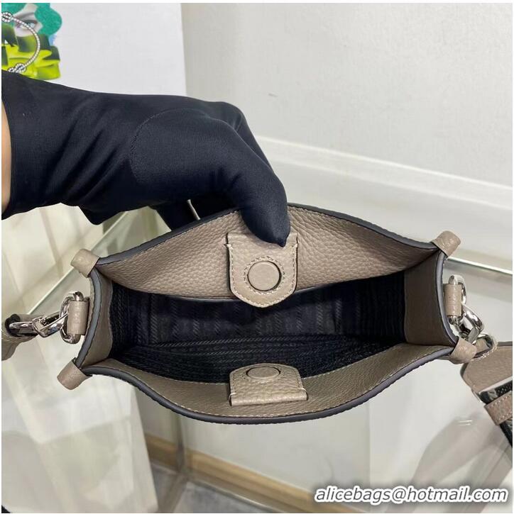 Most Popular Prada Leather mini shoulder bag 1BH191 gray