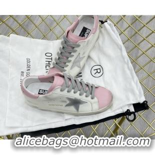 Unique Style Golden Goose GGDB Leather Super-Star Sneakers White/Pink 052108