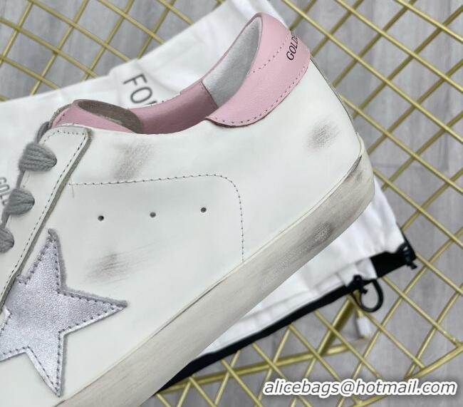 Unique Style Golden Goose GGDB Leather Super-Star Sneakers White/Pink 052108