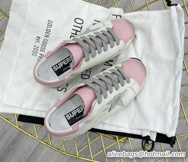 Unique Style Golden Goose GGDB Leather Super-Star Sneakers White/Pink 052108