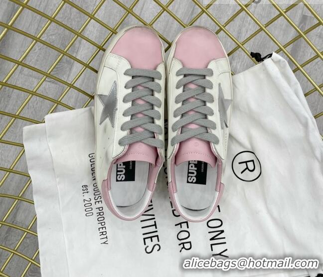 Unique Style Golden Goose GGDB Leather Super-Star Sneakers White/Pink 052108